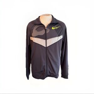 Nike Warm-Up Activewear Full Zip Jacket Men's Medium Black Grey Camo‎ Pre Lives